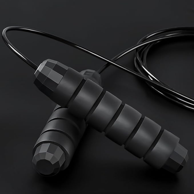 BLEUM CADE Adjustable Jump Rope, Skipping Rope with Ball Bearings, with Foam Handles for Fitness, Home Exercise & Slim Body, for Kids, Men, and Women