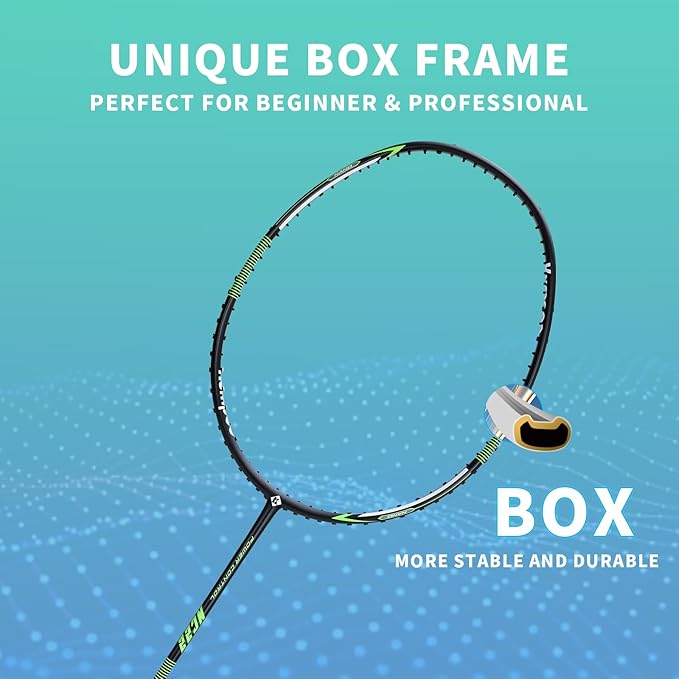 Badminton Racket Carbon Fiber, Badminton Racquet Set with Cover, Badminton Professional Racket Durable for Beginners Outdoor Games Gym