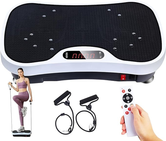 Vibration Plate Exercise Machine - Fitness Platform Vibration Plate for Lymphatic Drainage, Whole Body Shaker Machine Helps Weight Loss & Shaping, Workout Power Waver Vibrate for Women Men
