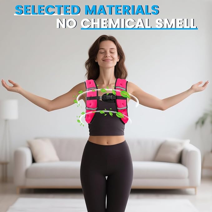 Weighted Vest, 6lb/8lb/12lb/16lb/20lb/30lb for Men, Women with Reflective Stripe, Weight Vests Adjustable for Workout, Strength Training, Running, Fitness, Muscle Building, Weight Loss