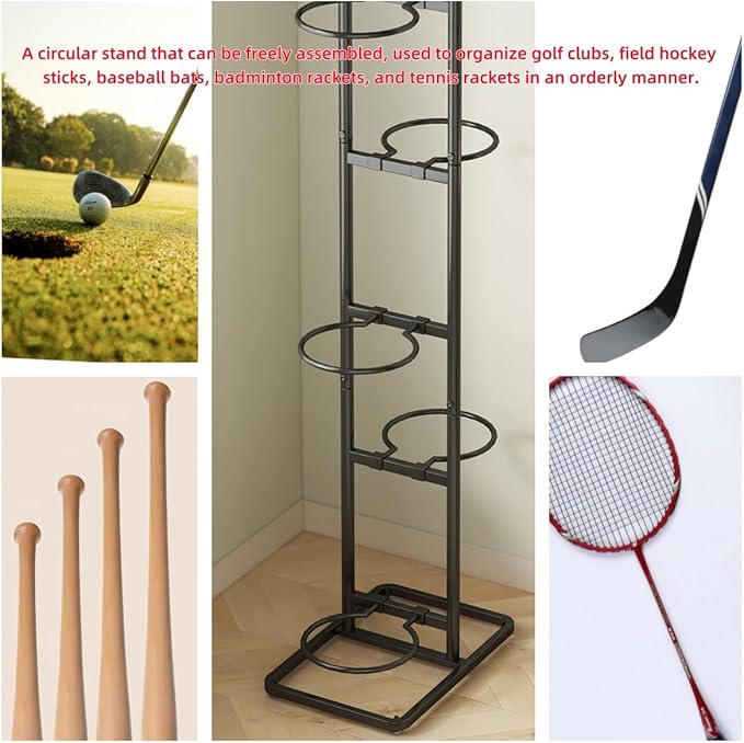 Vertical Ball Rack -basketball rack- Durable Carbon Steel Storage for Basketball, Soccer, Volleyball, and More - Easy to Assemble, Waterproof, Sturdy - 56.7" H