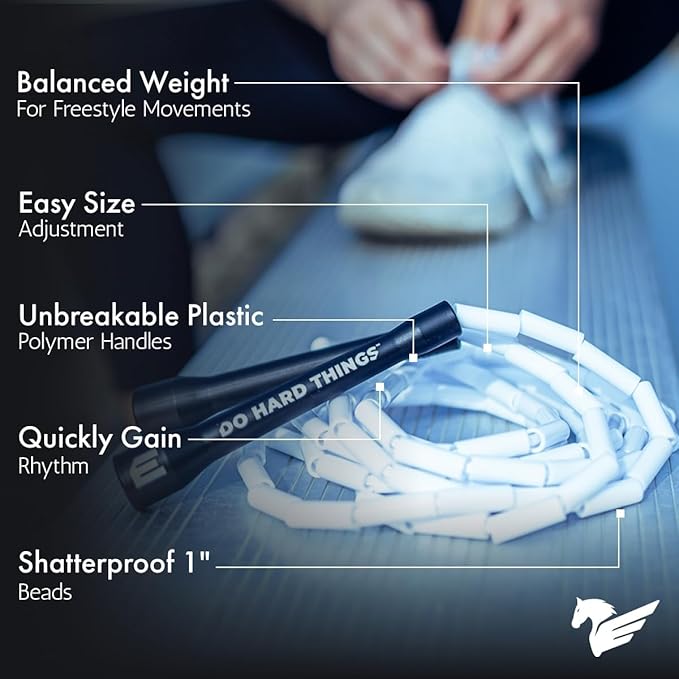 Elite Jumps | 6mm PVC Jump Ropes for Fitness | Indoor/Outdoor Adjustable Boxing Jump Rope w/Unbreakable Handles & Ultra-Durable Non-Kinking PVC | Skipping Rope for Men & Women & Boxer Rope Jump Rope