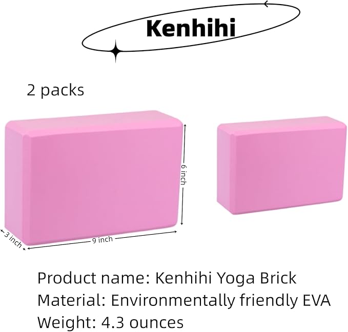 Yoga Block - Unsupported Latex Eva foam - Soft non slip surface with bevel for yoga, pilates, meditation - Yoga accessories for stability, balance and deep stretching