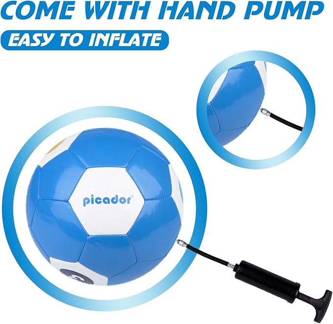 Soccer Ball Size 3, Size 4 - Kids Aged 3-5 6-8 8-12 Outdoors Sports Training Playing Ball Set with Pump Teens Girls Boys Back to School Gift