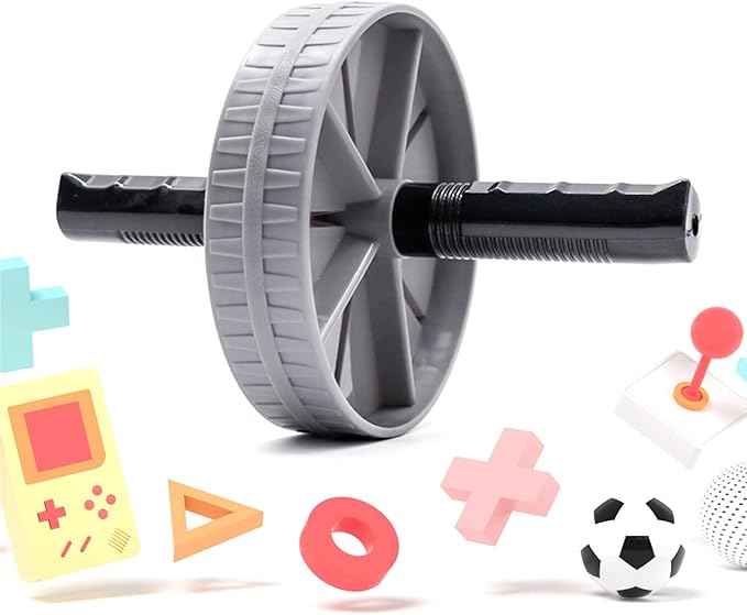 Wheel Abdominal Core Workout Roller Abdominal Muscle Trainer Fitness Equipment for Effective Core Workout PP, Steel Pipe