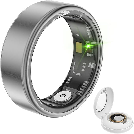 Loluka Smart Ring with Heart Rate Monitor Fitness Ring Fitness Tracker Step Tracker Sleep Monitor Health Tracking No Subscription Fee for Android iOS Black 7