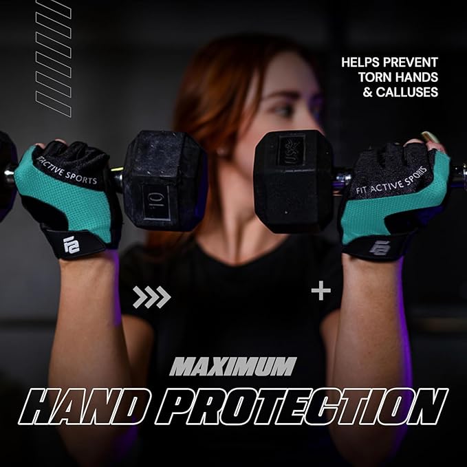 Fit Active Sports Max Grip Weight Lifting Workout Gloves for Gym Lifting, Biking, Fitness Training | Lightweight, Breathable, Non Slip | Men and Women