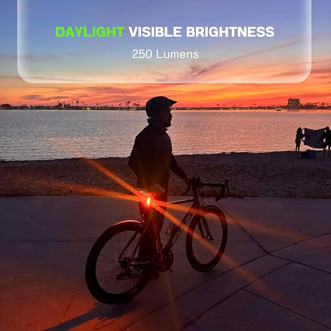 SpectraFLUX™ Ultra-Bright Color-Changing Safety Light/Bike Taillight, Seatpost or Helmet Mounting, USB Rechargeable (250 Lumens, 12 Modes)