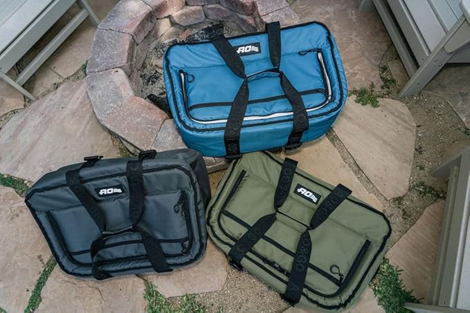 AO Coolers Stow 'n Go Canvas Soft-Sided Cooler, Low Profile and Leak Proof, Insulated for 24-Hour Cold, Smoke, 38-Can