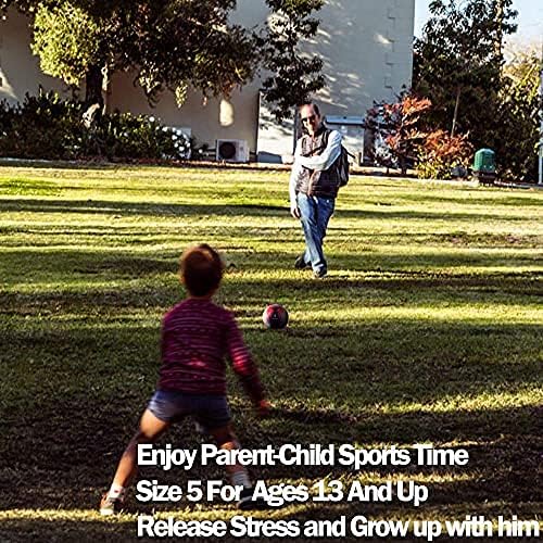 SHOKE Soccer Ball Size 5 Official Size Soccer Ball Thermal Bonded Training Slip Resistant