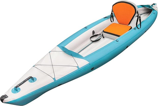 Kayak Seat Inflatable Padded Boating Seat PVC Portable Thicken Seat Cushion w/Back Support Adjustable Strap for Kayaking Canoeing Drifting Rafting Fishing Adolescents and Adults (Orange)