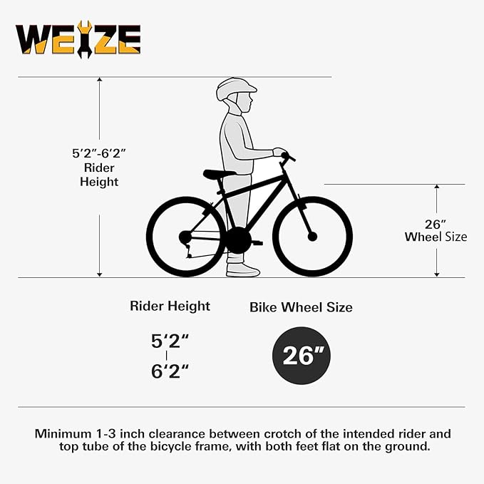 WEIZE Mountain Bike, 26/27.5 inch Outdoor Cycling Bike,18-Speed/High-Carbon Steel/Dual Full Suspension, Adjustable Ergonomic Seat for Men Women Adult, MTB Bicycle with Suspension Fork,Sleek Colors