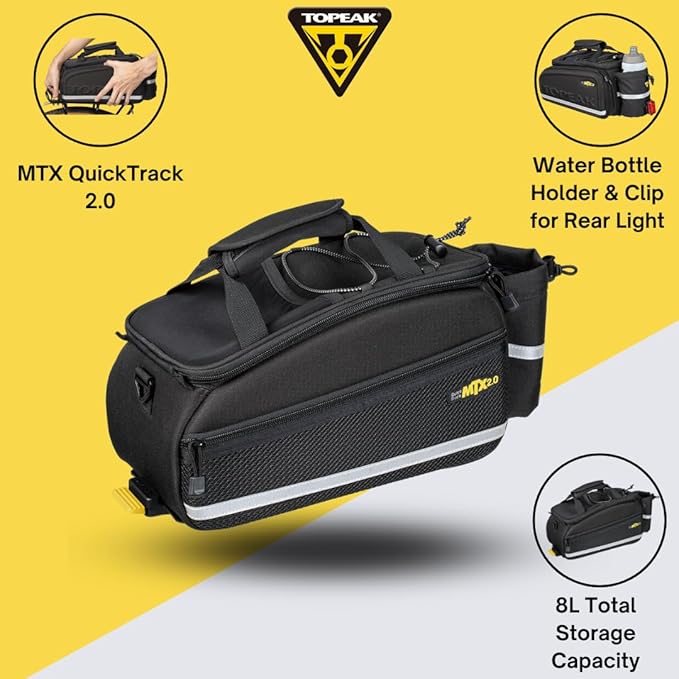 Topeak MTX TrunkBag - Rear Bicycle Bag - Spacious Storage and Easy Mounting