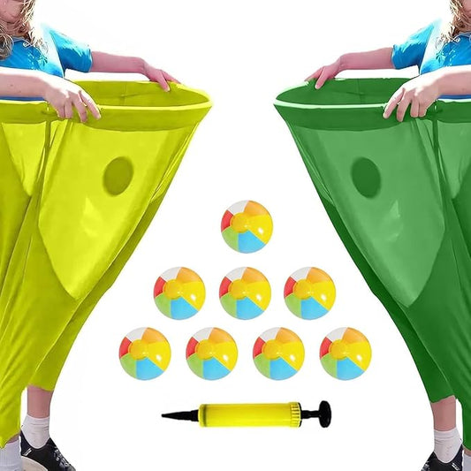 Granny Pants Yard Game, 2Pcs Granny Pants Outdoor Party Game Granny Pants Outdoor Game with 8 Bouncy Balls and Pump Fun Family Reunion & Adult Yard Games for Groups
