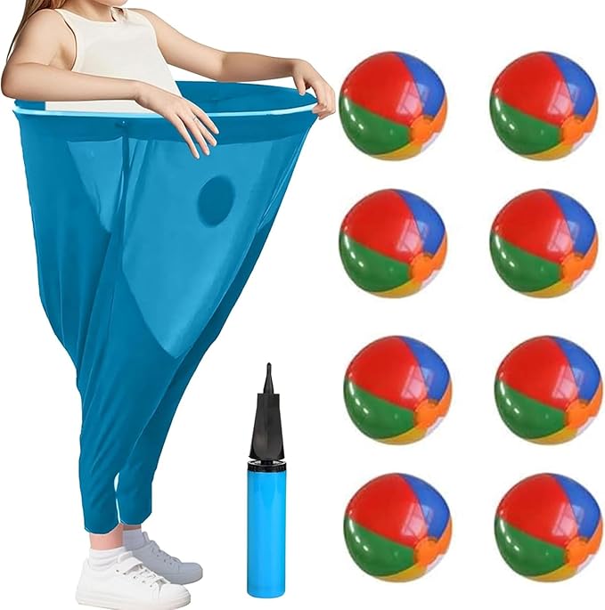 Granny Pants Yard Game, Oversized Granny Pants Outdoor Game for Adults, 8 Elastic Balls+Pump, Perfect for Family Reunion Games, Backyard Gatherings & Team Games