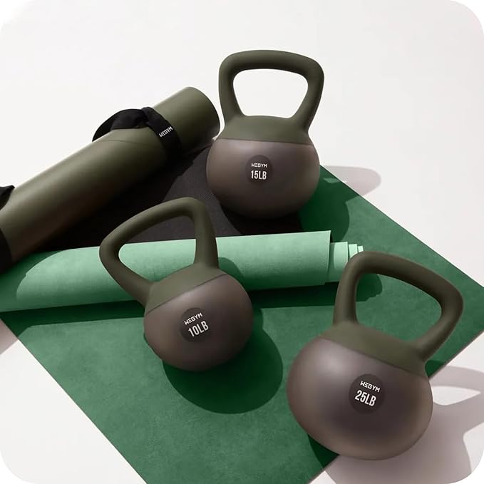 Soft Kettlebells with Cushioned Impact-Resistant Base and Anti-Slip, Wide-Grip Handle for Home Workouts, Weightlifting, and Full Body Strength Training