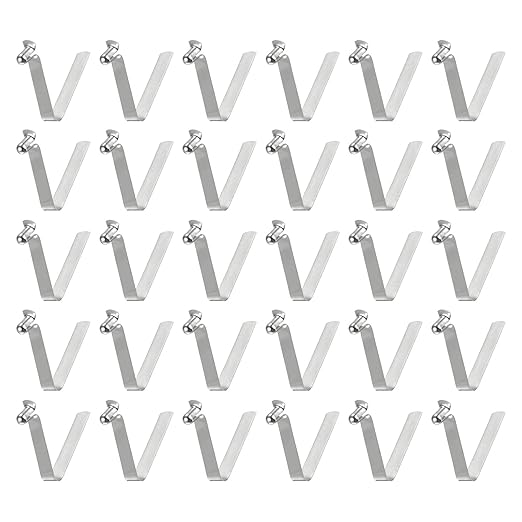 HARFINGTON 30pcs Single Button Kayak Paddle Snap Spring Clip 3.8x5.5x28mm 65Mn Spring Steel V-Shaped Hollow Lift Telescopic Locking Tube Pole Clips for Tent Umbrella Camping