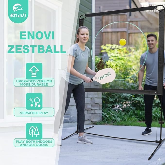 Zestball for Yard Games, Outdoor Games, Multifunctional as Pickleball Paddles and Badminton Set