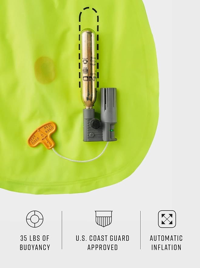 BLUESTORM Stratus 35 Inflatable Life Jacket PFD for Adults | US Coast Guard (USCG) Approved Automatic Self Inflating Life Vest Preserver with Manual Ripcord