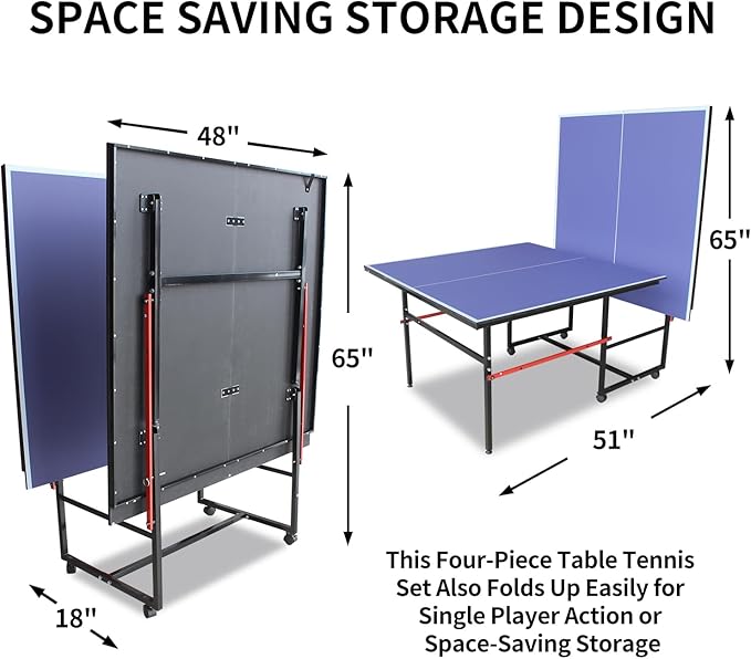 8ft Professional MDF Indoor Table Tennis Table with Quick Clamp Ping Pong Net with Two Rackets and Three Balls