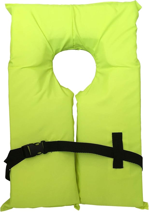 2 Pack Coast Guard Approved Life Jackets. High Visibility Color Type II Keyhole Life Vest in Classic May West Style. Compliance Flotation Device