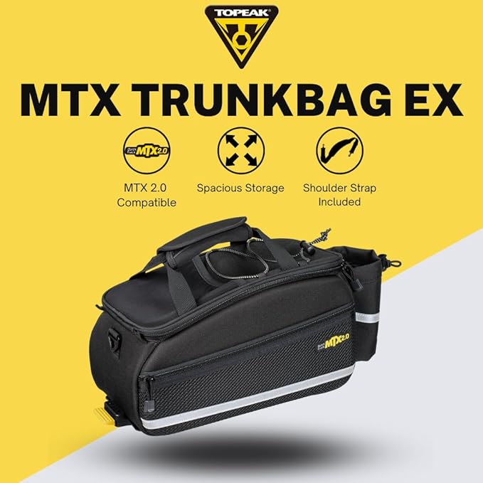 Topeak MTX TrunkBag - Rear Bicycle Bag - Spacious Storage and Easy Mounting