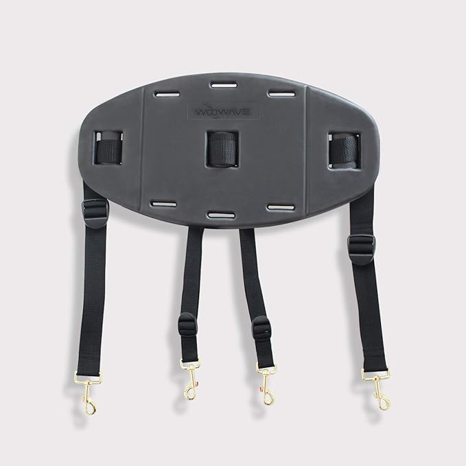 WOOWAVE Kayak Backrest EVA Surfing Backband Back Band Comfortable Back Support Adjustable Padded Seat Canoe Boat Lumbar Back Rest with EZ Clips for Kayaking
