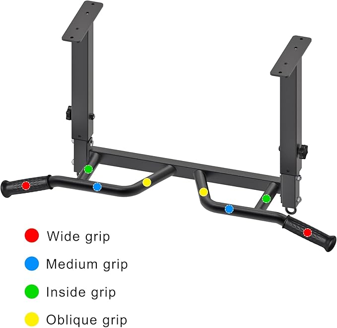 SELEWARE Heavy Duty Welded Pull Up Bar, Versatile Doorway Wall Mount, Joist Mounted, and Ceiling Mounted Chin Up Bars, Thick Metal Sturdy Construction for Full Body Workouts Support 500 lbs