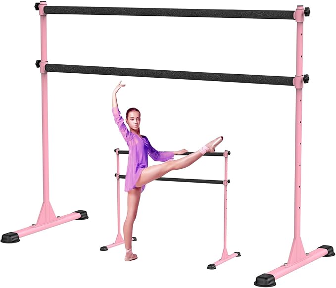 Height Adjustable Ballet Barre, Heavy Duty Freestanding Dance Bar, Anti-Slip Sturdy for Kids & Adults, Ideal for Home, Ballet, Fitness, Yoga