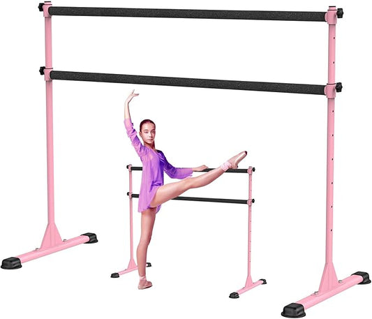 Height Adjustable Ballet Barre, Heavy Duty Freestanding Dance Bar, Anti-Slip Sturdy for Kids & Adults, Ideal for Home, Ballet, Fitness, Yoga