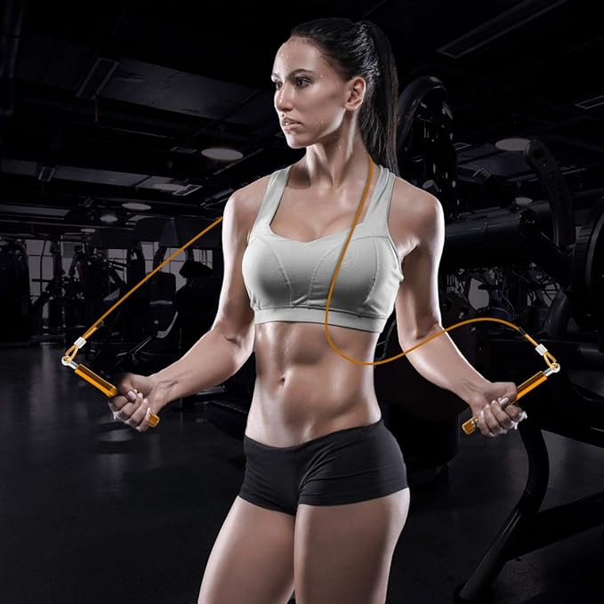 Jump Rope, Wastou Speed Jumping Rope for Training Fitness Exercise, Adjustable Adults Workout Skipping Rope for Men, Women, Kids, Girls