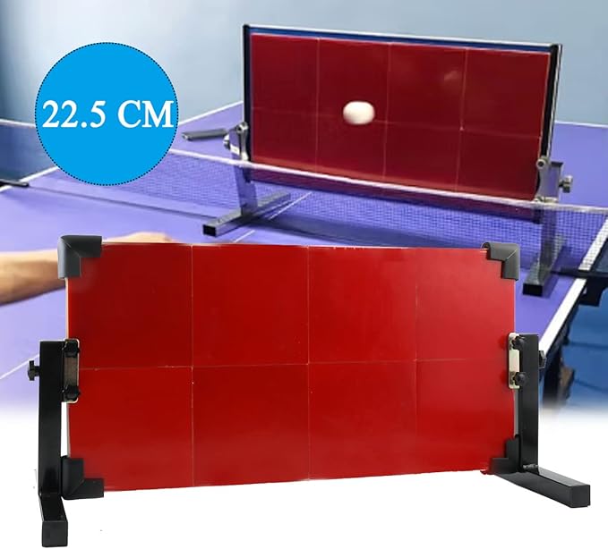 Table Tennis Rebound Board Rebounder with 8 Red Rubbers, Improved 2nd Generation Pingpong Return Board Self Training Equipment, Indoor/Outdoor Ping-Pong Table Rebound Board