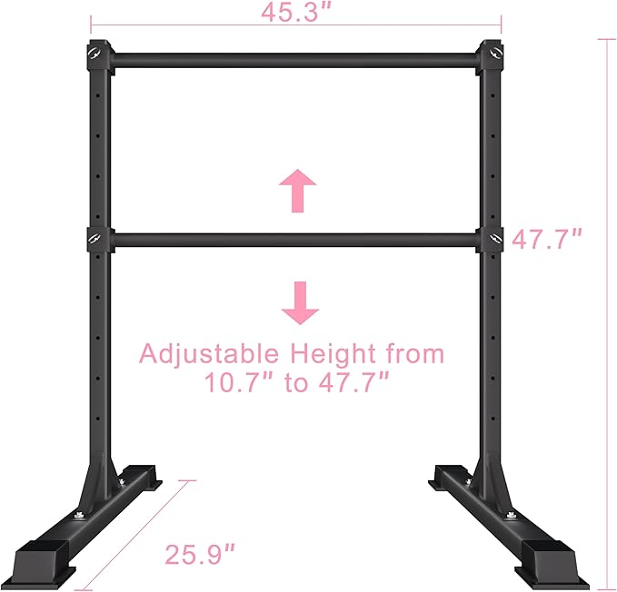 Ballet Barre for Home, Height Adjustable Ballet Bar, Freestanding Portable Ballet Barre, 4 Non-slip Bases Stable Dance Bar, Heavy Duty Metal Durable Ballet Equipment for Kids and Adult Commons