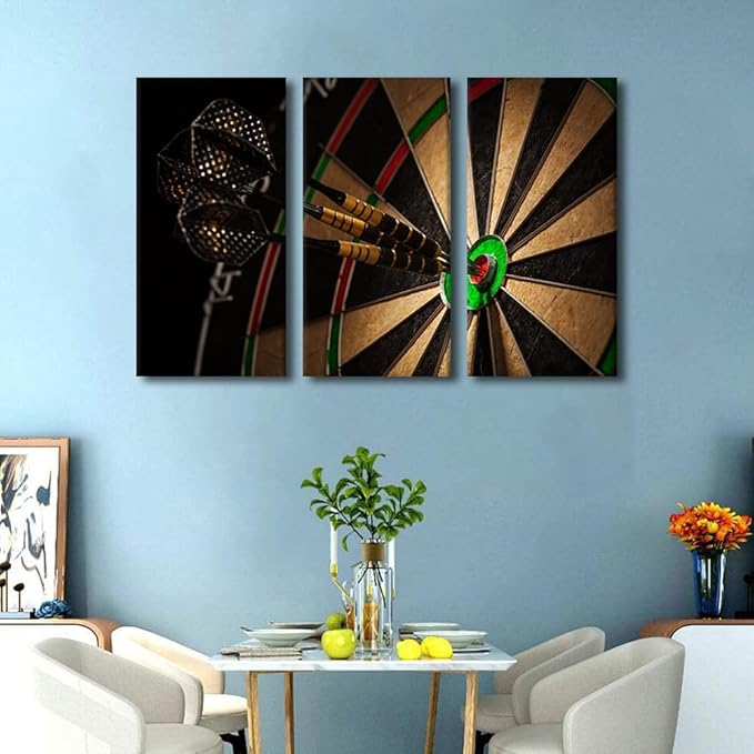 Vintage Wall Art for Living Room Inspirational Office Canvas Wall Art Dart Hit the Target Contemporary Wall Art Posters and Prints Multi Panel Modern Artwork Ready to Hang for Bedroom, 24"Wx36"H