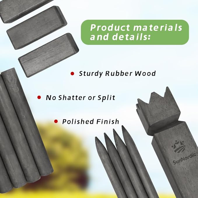 Kubb Yard Game Set, Garden Rubber Wood Outdoor Tossing Game with Canvas Carry Bag, Giant Viking Outdoor Chess Game for Kids, Adults & Backyard Lawn