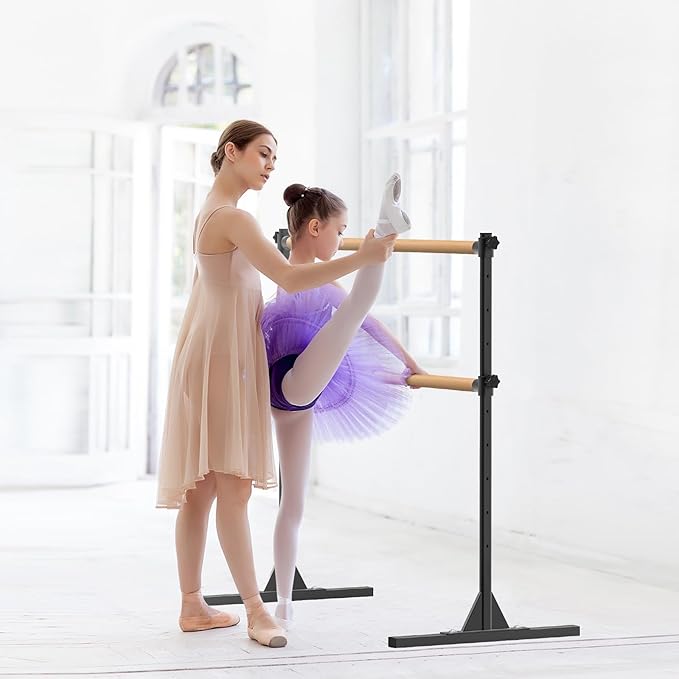 SELEWARE Height Adjustable Ballet Barre Freestanding Ballet Bar Heavy Duty Dance Bar Support Barre Movements Body Stretch Pull-ups, Sturdy Construction Never Fall Apart, Anti-Slip