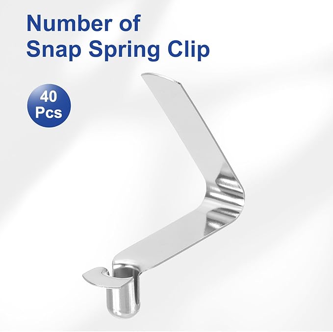 HARFINGTON Single Button Kayak Paddle Snap Spring Clip Spring Steel V-Shaped Hollow Lift Telescopic Locking Tube Pole Clips for Tent Camping