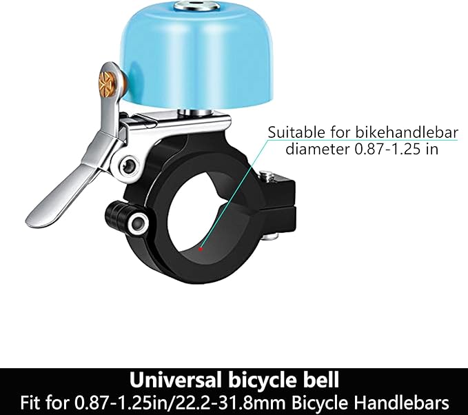 Greallthy Bike Bell Classic Brass Bicycle Bell,Bike Bells for Adults Kids,Loud Sound Bells Fit for 0.87-1.25in/22.2-31.8mm Bicycle Handlebars,Road Mountain Bike Accessories.