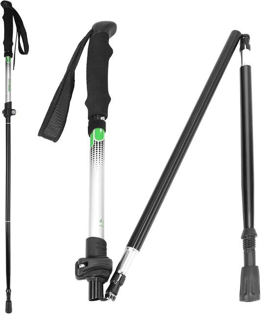 Travel Folding Trekking Hiking Pole with Carrying Case,Collapsible Cane Adjustable Walking Stick Portable Mobility Aid for Women Men Hikers Gift,Black