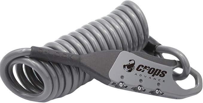 Bike Lock Cable, Q5-COCON 6ft Gray, 3-Digit Resettable Combination Cable Lock, Compact Design, Easy to Carry, Bicycle Lock Cable