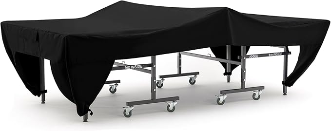Covermates Ping Pong Table Cover - Indoor/Outdoor Tennis Covers, Heavy Duty Water-Resistant for Flat Prince Table, Classic 12-Guage Vinyl, 110W x 60D x 30H, Black