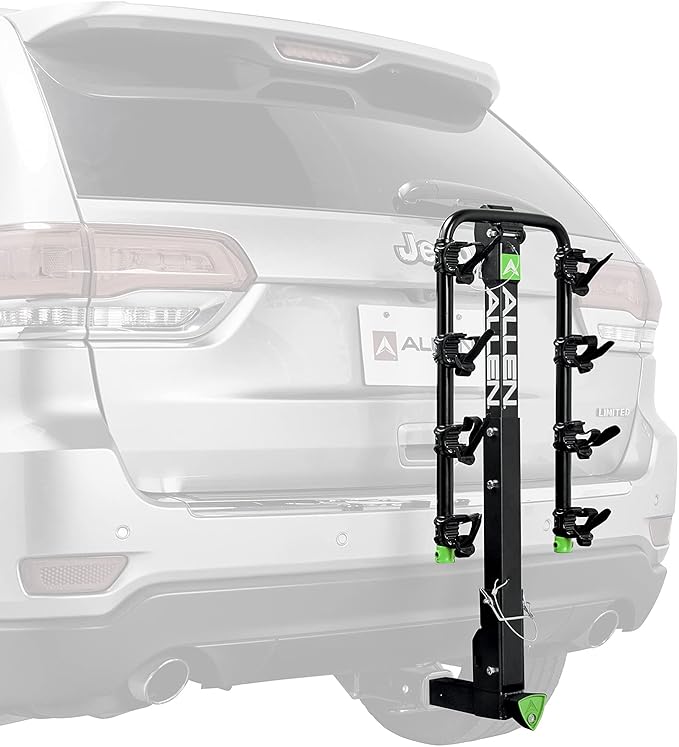 Allen Sports Deluxe Locking Quick Release 4-Bike Carrier for 2 Inch Hitch, Model ZN542Q, Green/Black