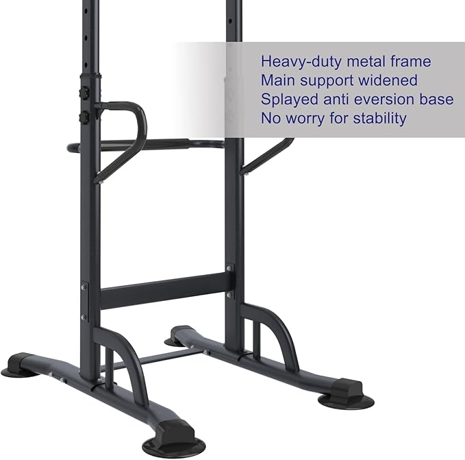 SogesHome Power Tower Adjustable Height Assistive Trainer Dip Station,Pull Up Bar and Dip Stand,Multi-Function Strength Training Fitness Workout Station for Home Gym Fitness Equipment