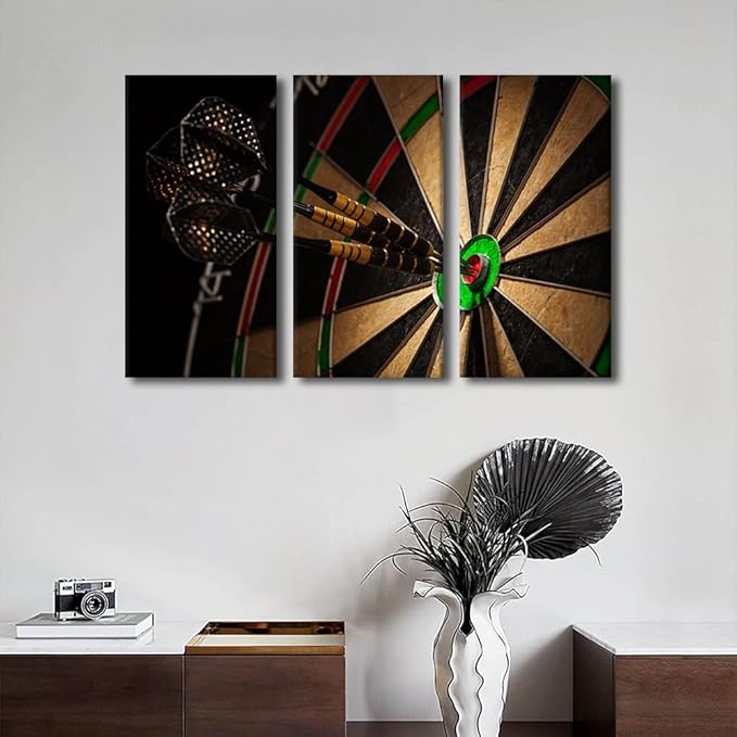 Vintage Wall Art for Living Room Inspirational Office Canvas Wall Art Dart Hit the Target Contemporary Wall Art Posters and Prints Multi Panel Modern Artwork Ready to Hang for Bedroom, 24"Wx36"H