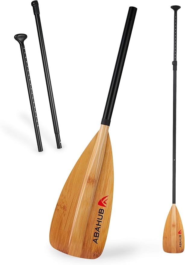 Abahub SUP Paddle - 3 Piece Adjustable Paddles - Lightweight Stand-up Paddle Oars for Paddleboard, Adjustable Aluminum Alloy Shaft 68" - 84", Black/Blue/Green/Orange/Red/Yellow Plastic Nylon Blade