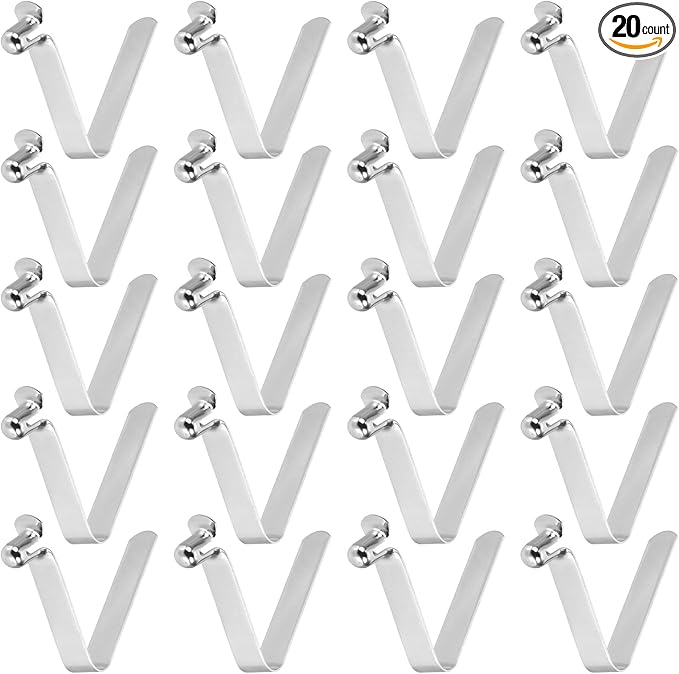 HARFINGTON Single Button Kayak Paddle Snap Spring Clip Spring Steel V-Shaped Hollow Lift Telescopic Locking Tube Pole Clips for Tent Umbrella Camping