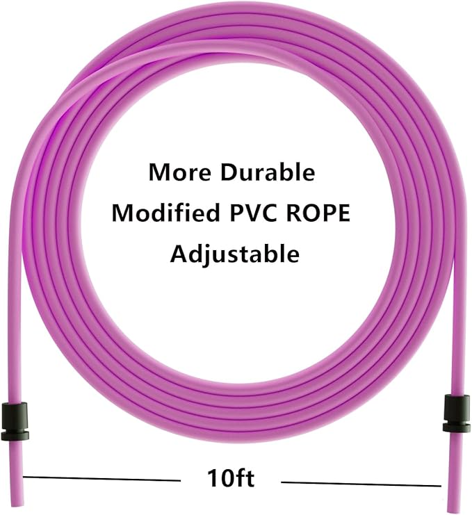 Adjustable Jump Rope for Home Fitness - 5mm PVC Cord with Ball Bearings, Anti-Slip Rubber& Alloy Handles for Beginners, Weight Loss Workout in Home/School/Gym