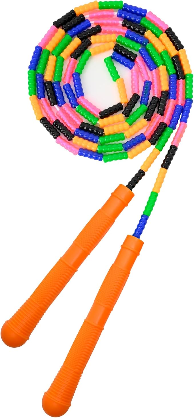 Beaded Jump Rope 1 Pack/2 Pack, ACEONE Segmented Skipping Rope for Kids Adults, Adjustable Tangle-Free Toddler Jumping Rope for Fitness Exercise Training