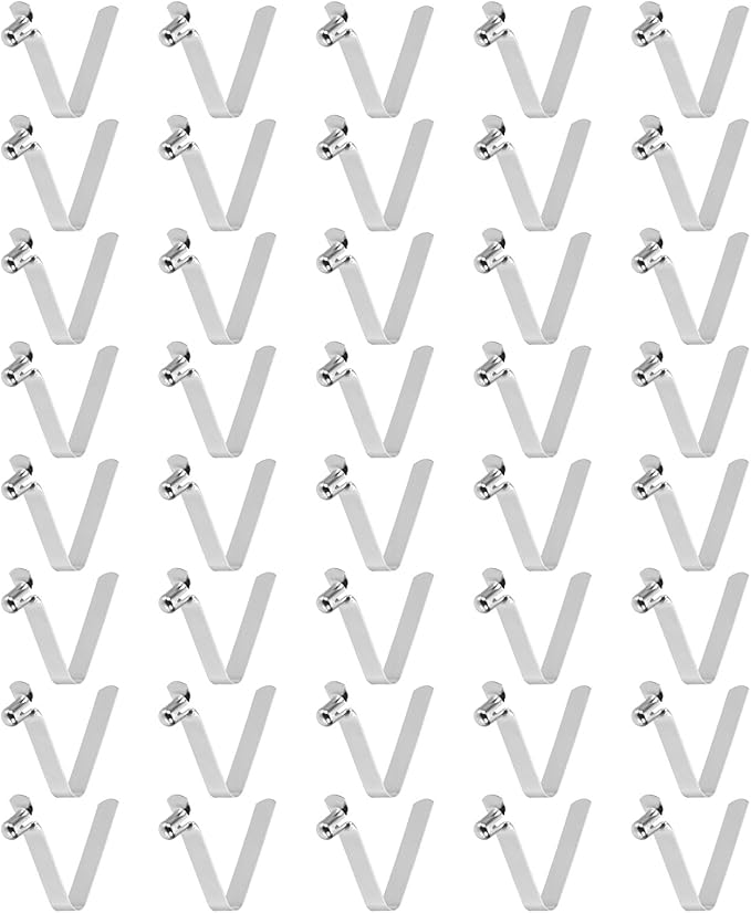 HARFINGTON Single Button Kayak Paddle Snap Spring Clip Spring Steel V-Shaped Hollow Lift Telescopic Locking Tube Pole Clips for Tent Camping