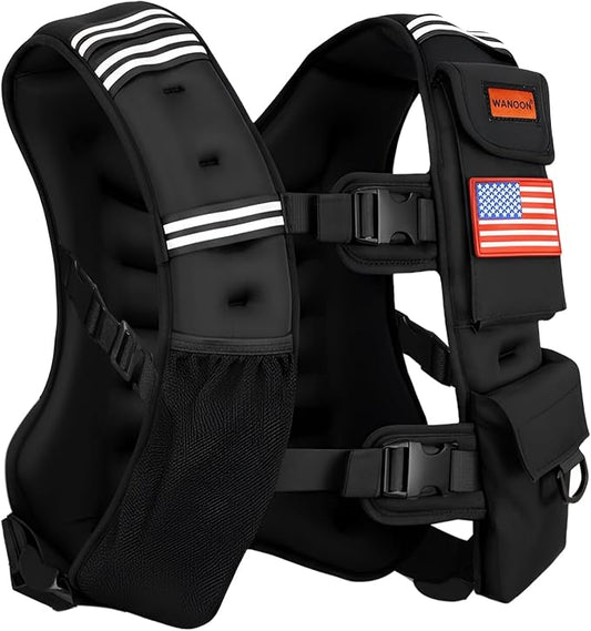 Weighted Vest for Woman and Men, 8lbs/12lbs/16lbs/20lbs/30lbs/40lbs Odorless Adjustable Straps Size Walking Vest,Running Vest with Underarm Buckle, Breathable Mesh Shoulder Pain Relief, Strength Training HIIT